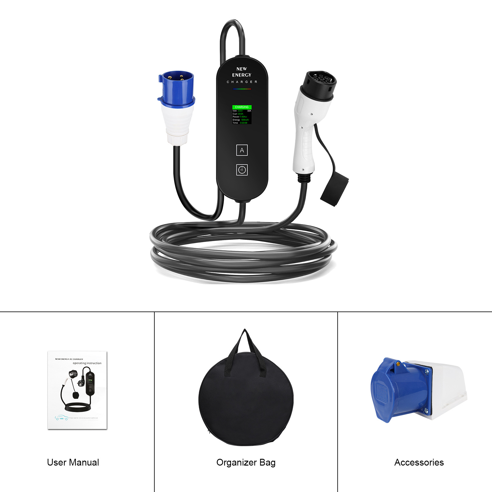 Prise UE/Royaume-Uni CEE 32A/1 - Portable Ev Charger 32A Type 2 Cee Plug avis et prix
