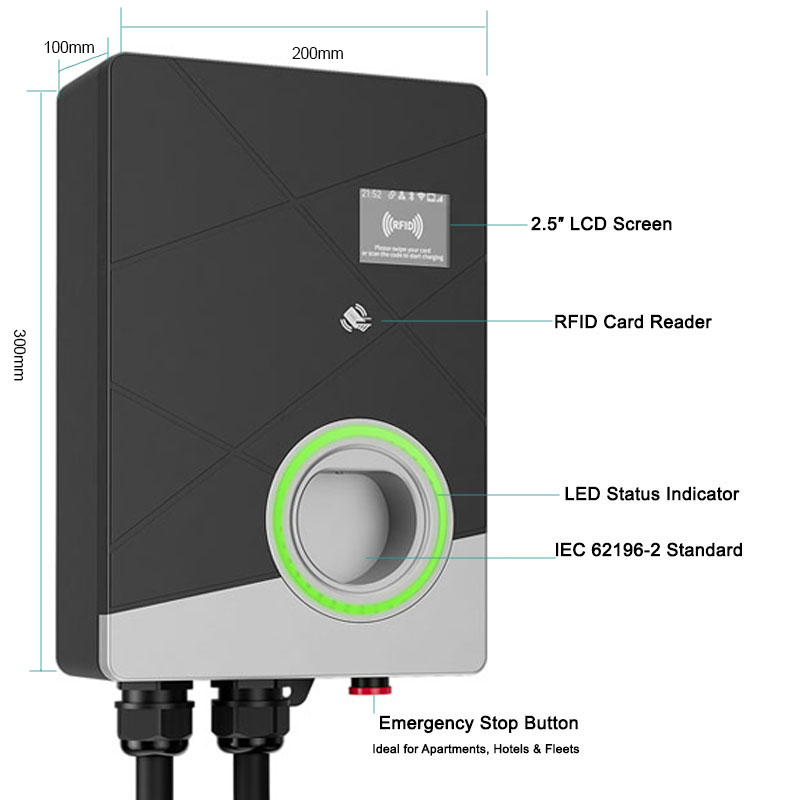 Borne de recharge murale intel - 22Kw Wallbox Type 2 Ocpp Rfid avis et prix
